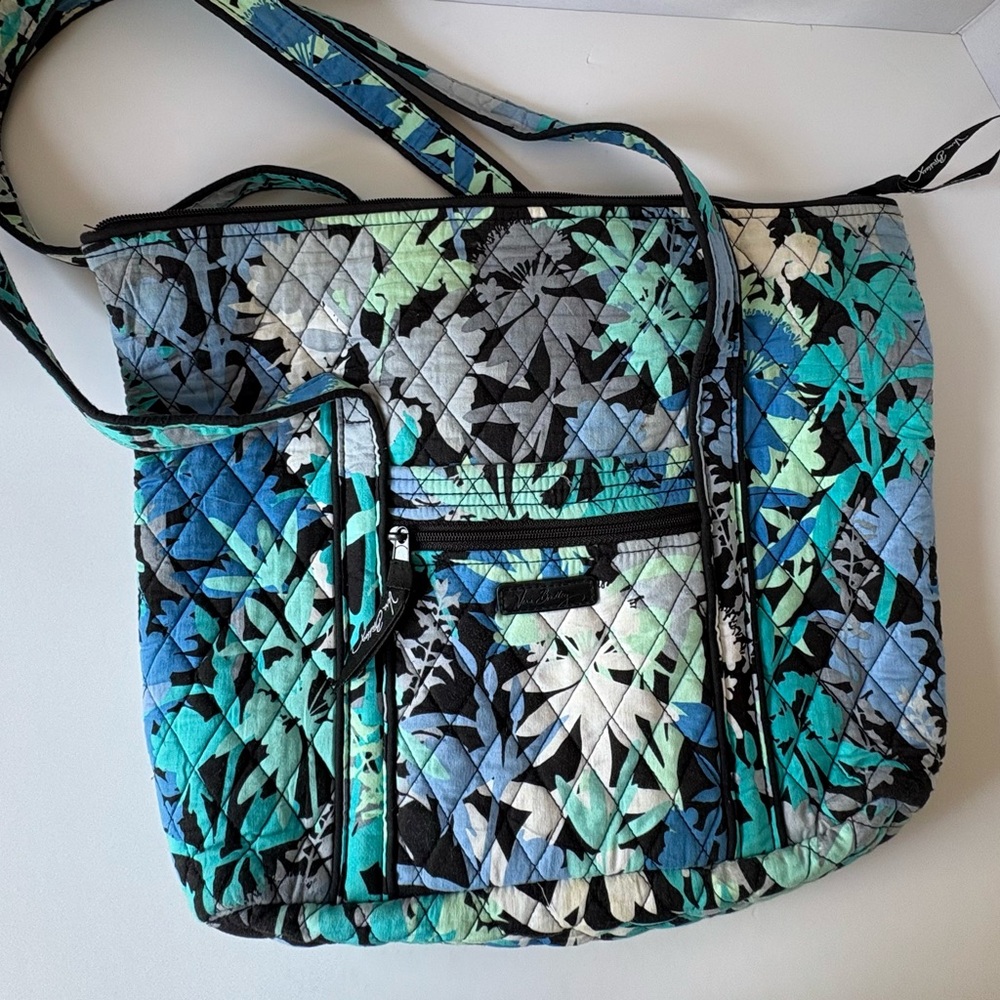Vera Bradley Tropical Blue and Green Quilted Tote
